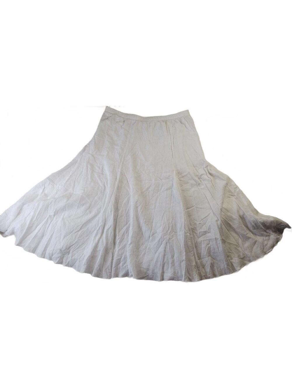 Alfred Dunner White Cotton Full Circle Lined Skirt Woman 1X 100% Cotton